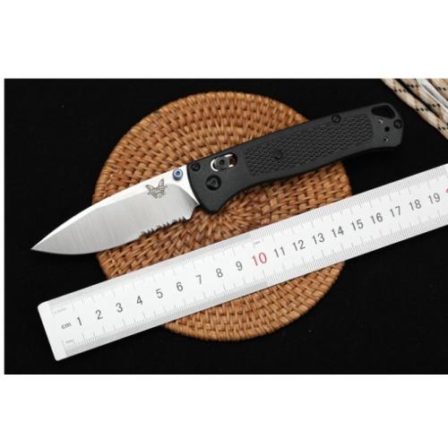 Introducing the New Butterfly 535 Folding Knife with a Black Handle and Partially Serrated Blade