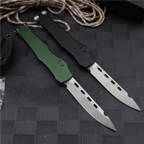 Microtech 150-10 HALO V 6 OTF Knife (Spear Point, Green Handle, Black Blade)