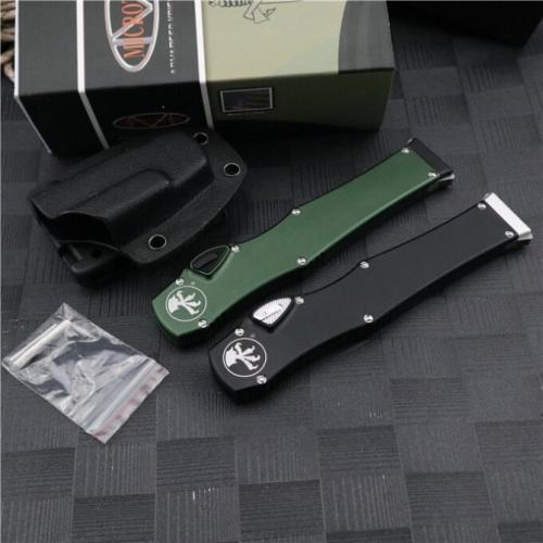 Microtech 150-10 HALO V 6 OTF Knife (Spear Point, Green Handle, Black Blade)