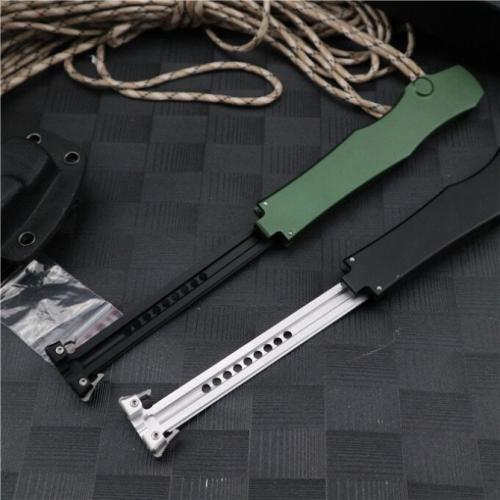 Microtech 150-10 HALO V 6 OTF Knife (Spear Point, Green Handle, Black Blade)