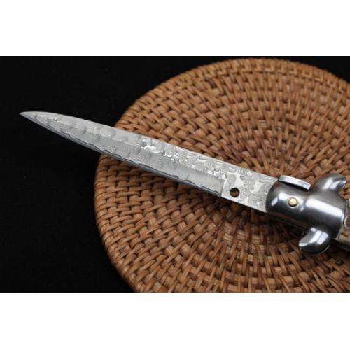 AKC Mafia Knife with 9-Inch Damascus Stag Handle