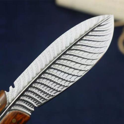 Limited Edition Feather Damascus Steel Knife