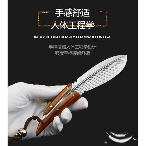 Limited Edition Feather Damascus Steel Knife