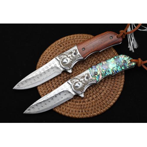 Spirit Monkey - Quick-Open Damascus Folding Knife