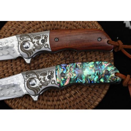 Spirit Monkey - Quick-Open Damascus Folding Knife