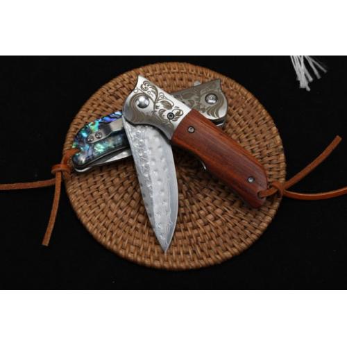 Spirit Monkey - Quick-Open Damascus Folding Knife
