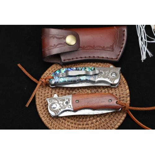 Spirit Monkey - Quick-Open Damascus Folding Knife