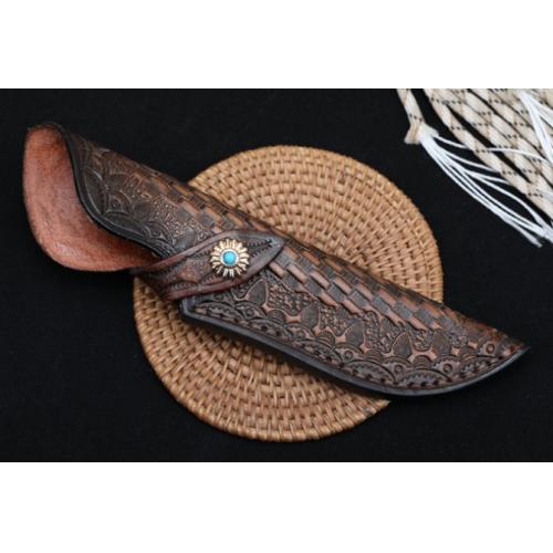 Damascus Hunting Bowie Knife
