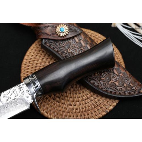 Damascus Hunting Bowie Knife