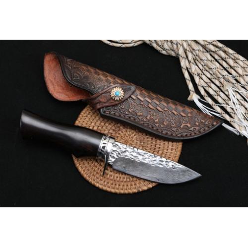 Damascus Hunting Bowie Knife
