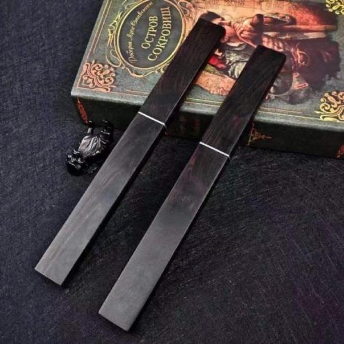 Black Whirlwind Samurai Damascus Steel Knife (Mirror & Stonewashed Finish)