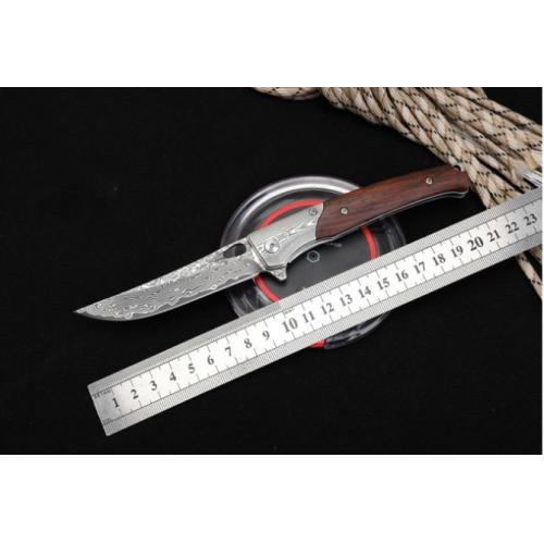 VG10 Damascus - Cold Moon Micro-Grain Rosewood Folding Knife