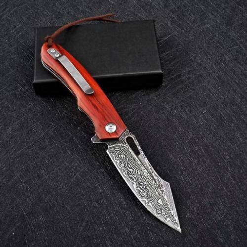 VG10 Damascus Folding Knife - Bull Shark