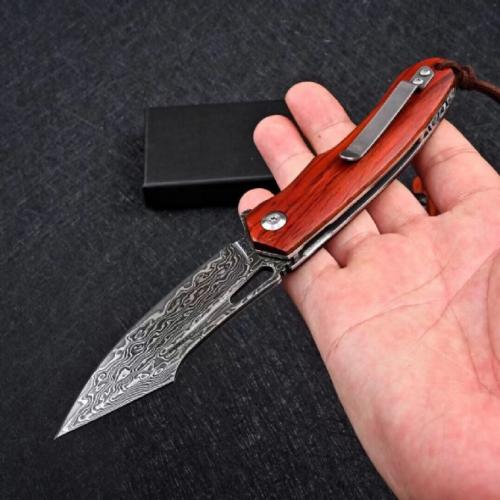 VG10 Damascus Folding Knife - Bull Shark