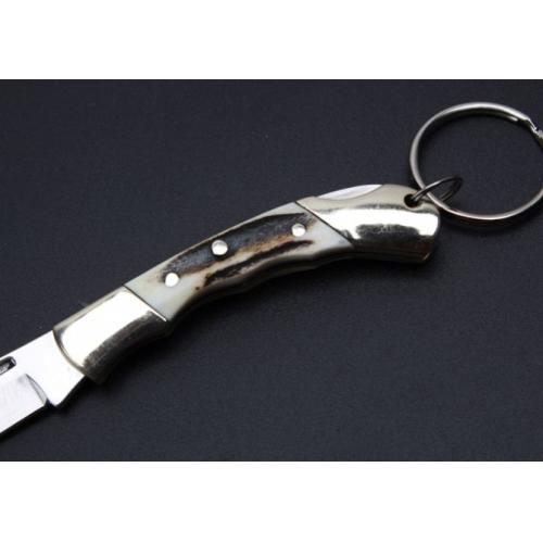 Elegant Antler Handle - Large Mini Keychain Knife: A Perfect Blend of Style and Functionality
