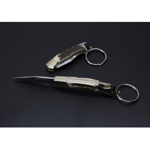 Elegant Antler Handle - Large Mini Keychain Knife: A Perfect Blend of Style and Functionality
