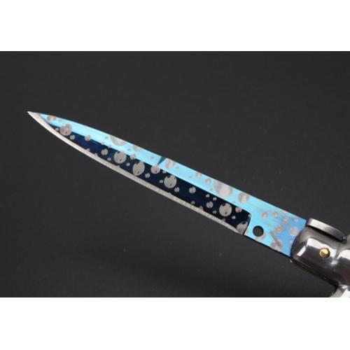 9-Inch AKC Italian Stiletto - Sky Blue with White Steel Head