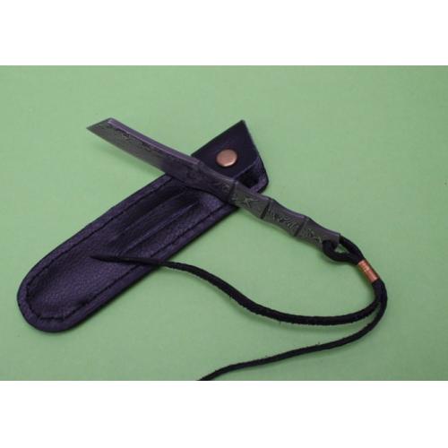 Damascus Steel Fixed Blade Knife with Bamboo Pattern