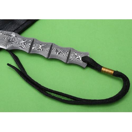 Damascus Steel Fixed Blade Knife with Bamboo Pattern