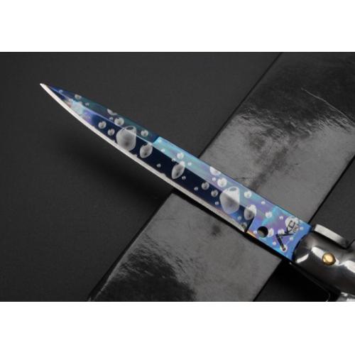 9-Inch AKC Italian Stiletto - Blue Sky with Ivory Handle