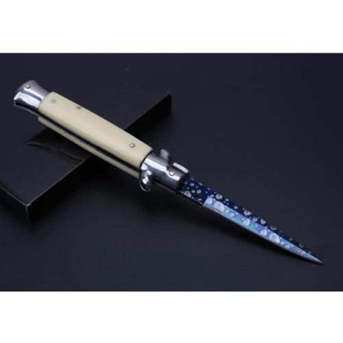 9-Inch AKC Italian Stiletto - Blue Sky with Ivory Handle