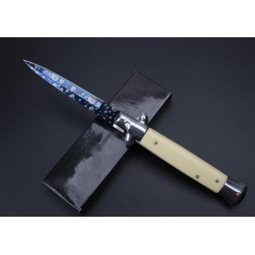 9-Inch AKC Italian Stiletto - Blue Sky with Ivory Handle