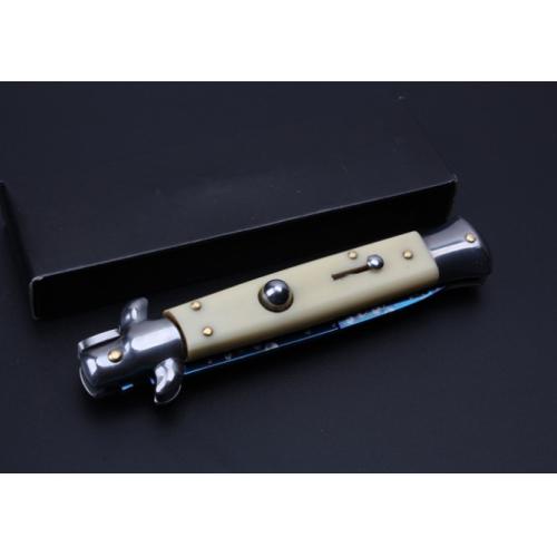 9-Inch AKC Italian Stiletto - Blue Sky with Ivory Handle