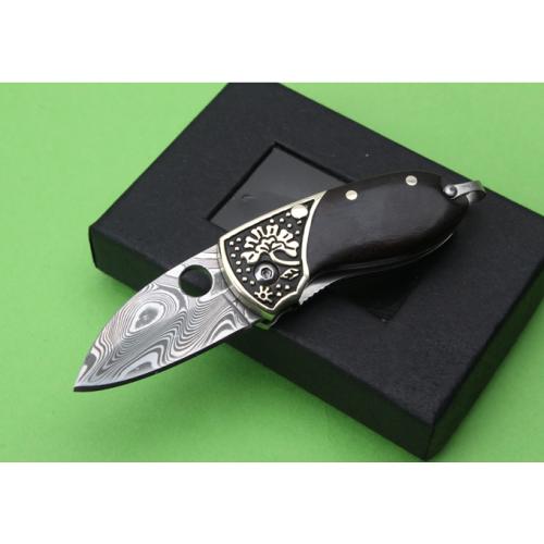 Large Swedish Powder Damascus Folding Knife (QQ)