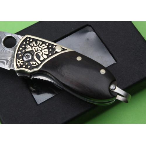 Large Swedish Powder Damascus Folding Knife (QQ)