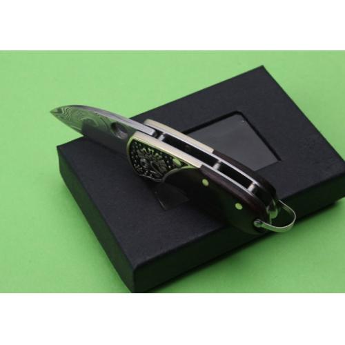 Large Swedish Powder Damascus Folding Knife (QQ)