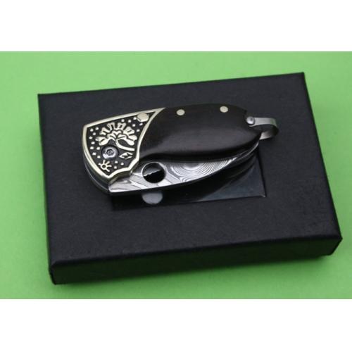 Large Swedish Powder Damascus Folding Knife (QQ)