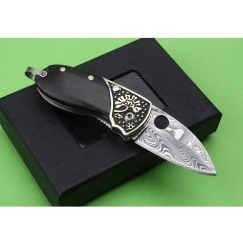 Large Swedish Powder Damascus Folding Knife (QQ)