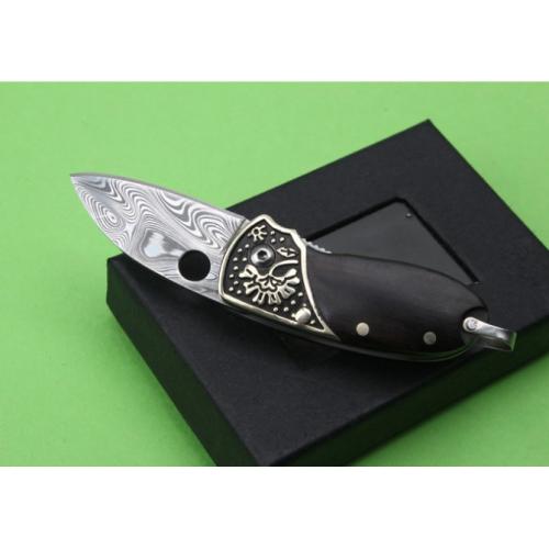 Large Swedish Powder Damascus Folding Knife (QQ)