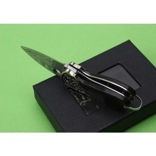 Large Swedish Powder Damascus Folding Knife (QQ)