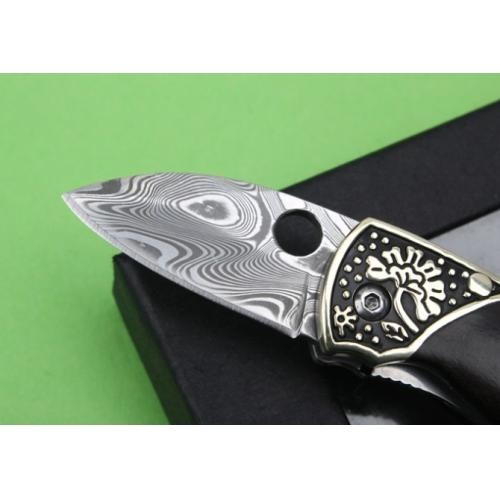 Large Swedish Powder Damascus Folding Knife (QQ)