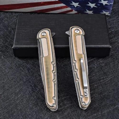 Green Battle Shark Folding Knife - Crafted from Authentic D2 Steel