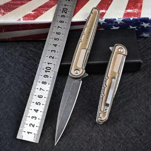 Green Battle Shark Folding Knife - Crafted from Authentic D2 Steel