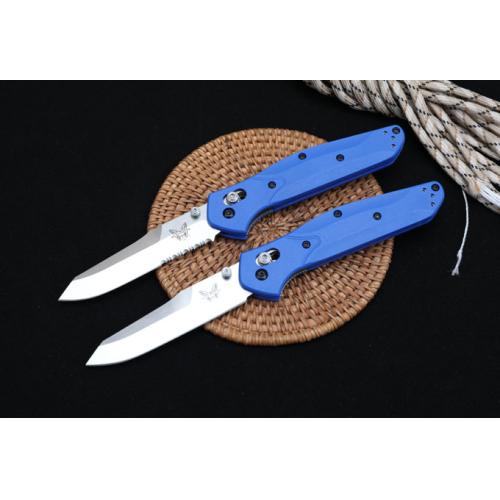 Benchmade 940 Folding Knife with Blue Handle and Combo Edge