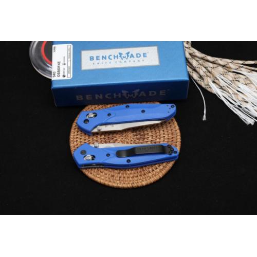 Benchmade 940 Folding Knife with Blue Handle and Combo Edge