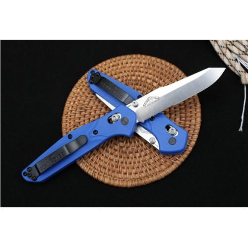 Benchmade 940 Folding Knife with Blue Handle and Combo Edge