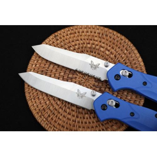 Benchmade 940 Folding Knife with Blue Handle and Combo Edge
