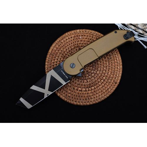 Extrema Ratio BF2RCT Tactical Folding Knife - Flat Tip, Yellow Handle