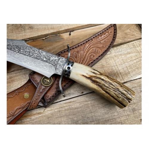 Supreme Wild Antler Damascus Collectible Knife