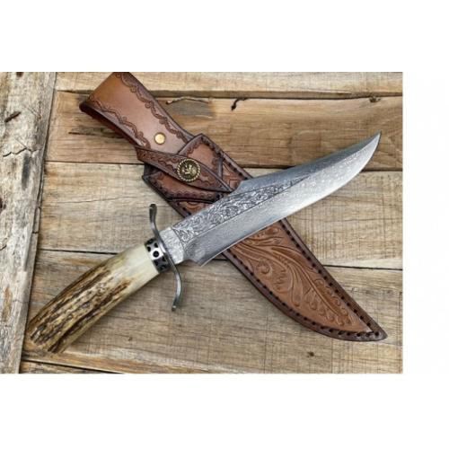Supreme Wild Antler Damascus Collectible Knife