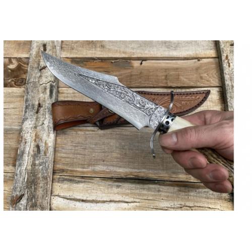 Supreme Wild Antler Damascus Collectible Knife