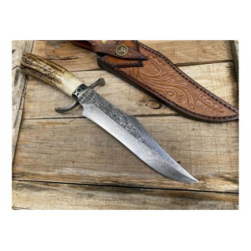 Supreme Wild Antler Damascus Collectible Knife