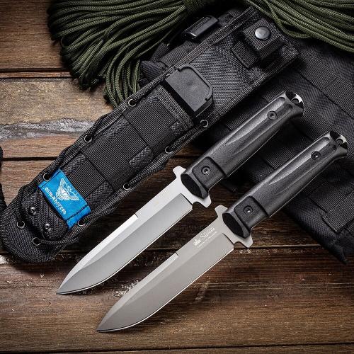 Russian Imported Crown Intruder Integral Knife (Gray Titanium & Sandblasted White)