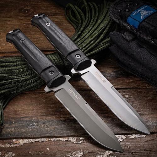 Russian Imported Crown Intruder Integral Knife (Gray Titanium & Sandblasted White)