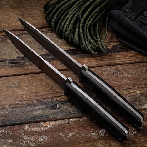 Russian Imported Crown Intruder Integral Knife (Gray Titanium & Sandblasted White)