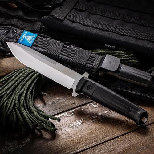 Russian Imported Crown Intruder Integral Knife (Gray Titanium & Sandblasted White)